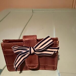 Dooney & Bourke Brown Croc-Embossed Leather Card Wallet